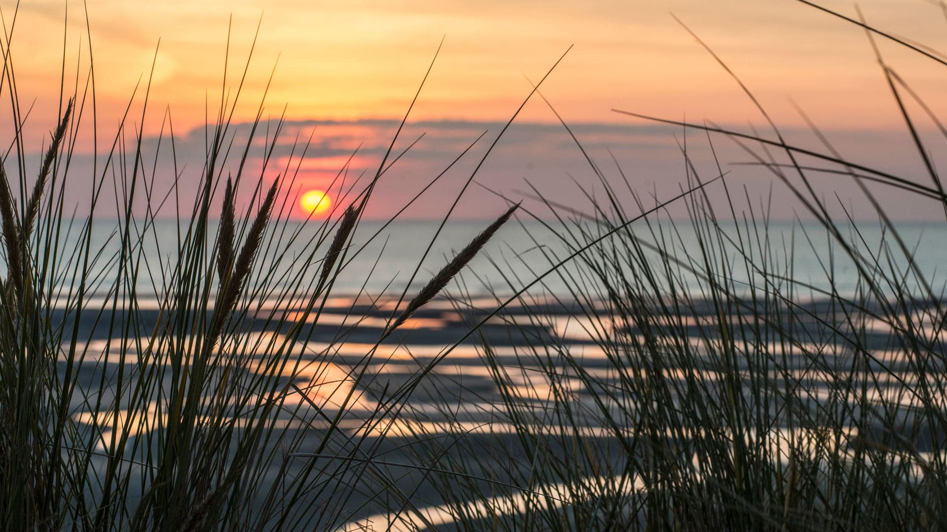coucher de soleil sur la plage